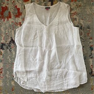Vince Camuto White Sleeveless Blouse